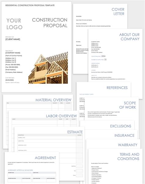 Excel Construction Proposal Template Layout