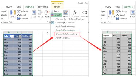 Excel convert table to range