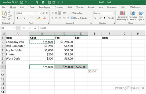 Copy Cell in Excel