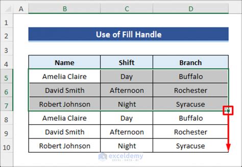 Excel Copy Multiple Rows using Fill Handle