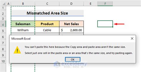 Excel Copy Paste Error