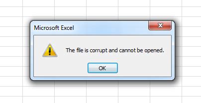 Excel Corrupted File Error