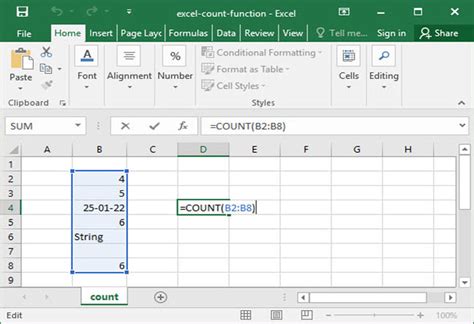 Excel COUNT Function Real-World Application