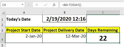 Excel Countdown Formula Example 5