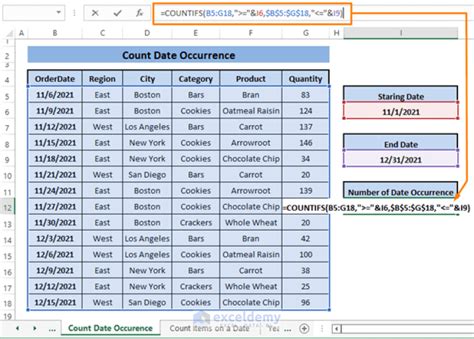 Excel COUNTIFS dates