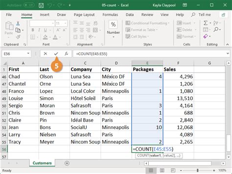 Excel counting gallery 6