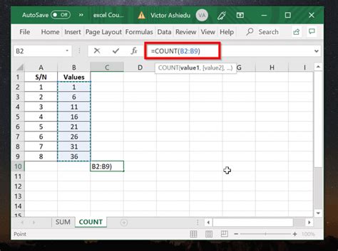 Excel Counting with Headers