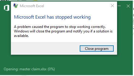 Excel Crash Updates