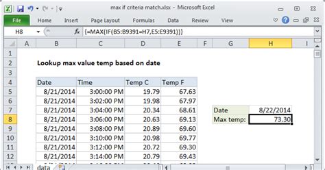 Excel Criteria Formula