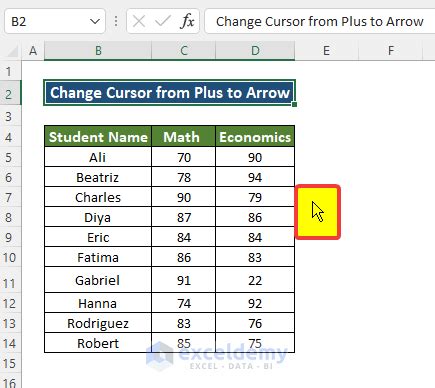 Excel Cursor Reference