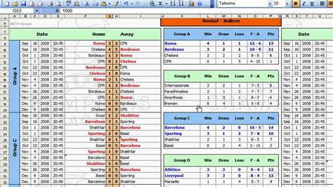 Excel Darts Template