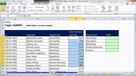 Excel Data Analysis Example 2