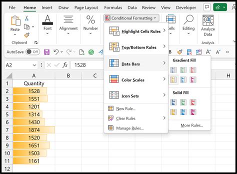 Excel Data Bars