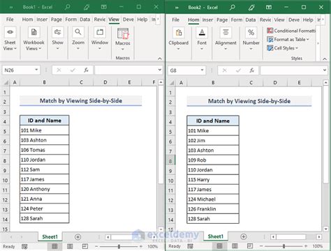 Excel data matching sheets