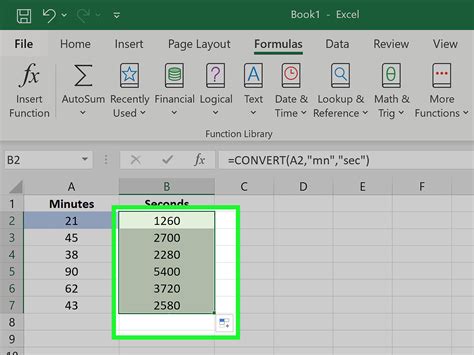 Excel data measurement formulas