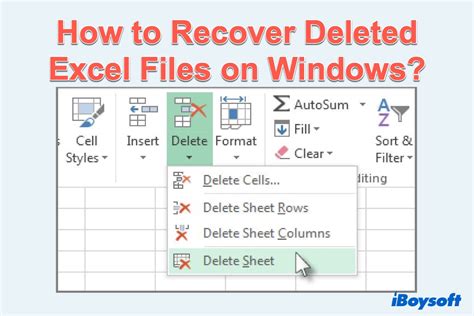 Tips for Recovering Lost Excel Data