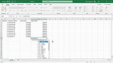 Excel data retrieval formula autocomplete