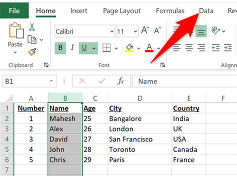 Excel Data Tab