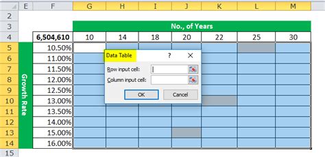 Excel Data Table 2