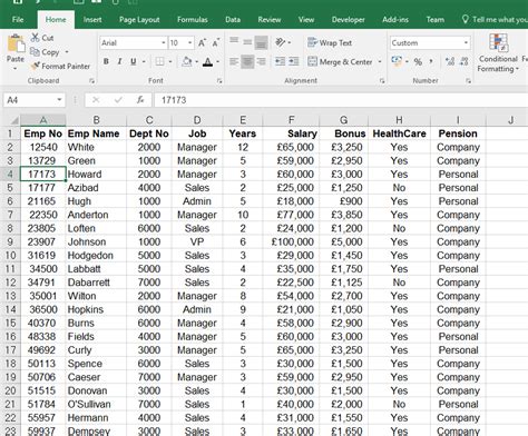 Excel Database Benefits