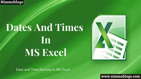 Excel Date and Time Example