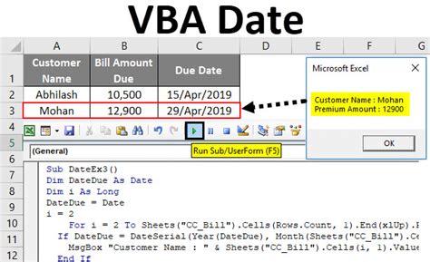 Excel date and time VBA