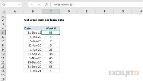 Excel Date and Weeks