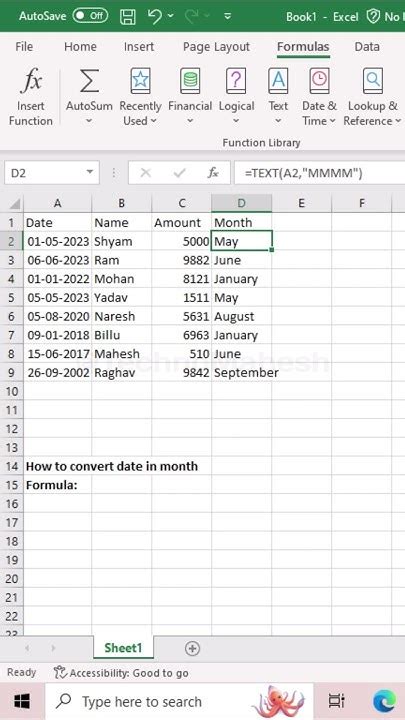 Converting Dates to Quarter and Year using Formulas