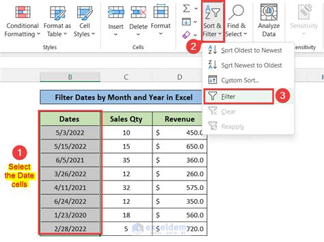 Excel Date Filter Formula