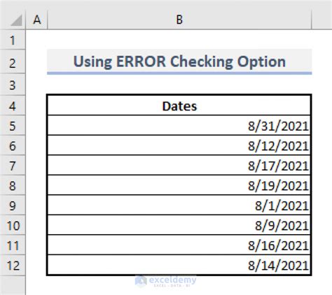 Excel Date Format Errors