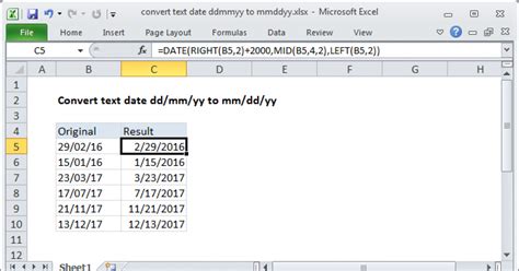 Excel date format mm/dd/yy