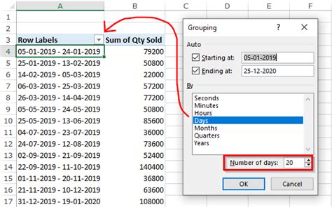 Excel Date Grouping by Year