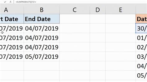 Excel Date Range