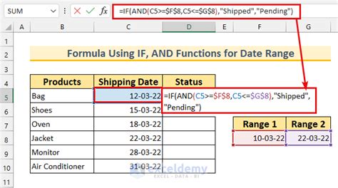 Excel Date Range Formula Syntax