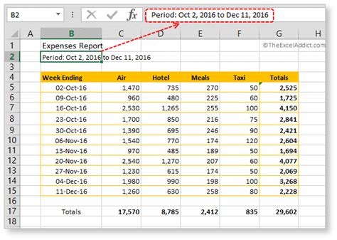 Excel Date Range Report