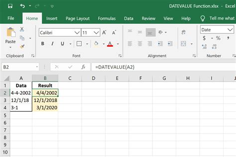 Excel date recognition datevalue function