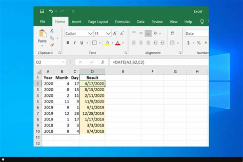 Excel date showing as number