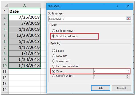 Excel Date Split Example 4