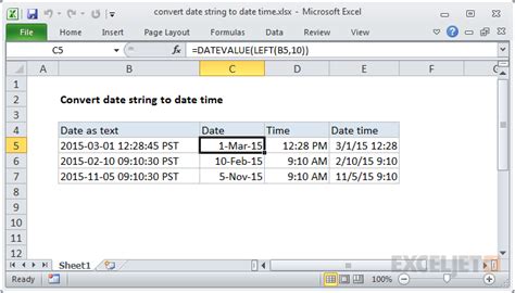 Excel Date Time Conversion Formulas