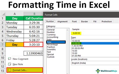 Excel Date and Time Formatting