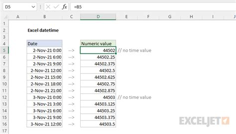 Excel date and time function