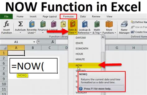 Excel Date Time Now Function