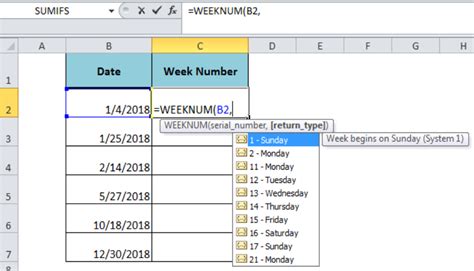 Excel Date to Week Number