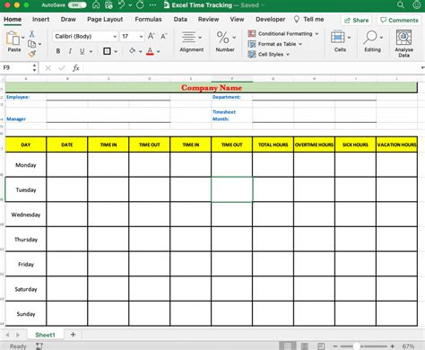 Excel Date Tracking