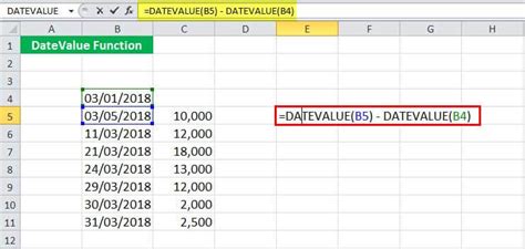 Excel DATEVALUE and MONTH functions example