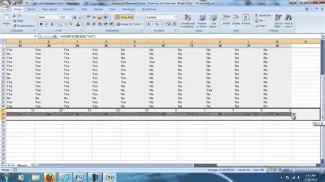 Excel Demand Supply