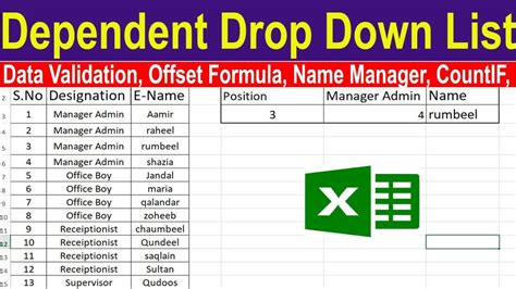 Excel Dependent Drop-Downs Example 6