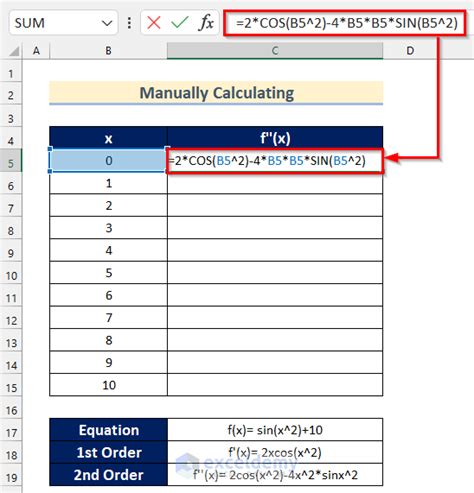 Excel Derivative Example