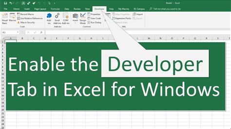 Excel Developer Tab