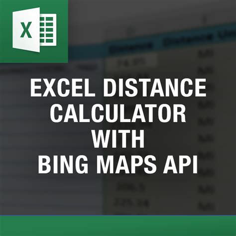 Excel Distance Calculation API